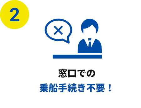 窓口での乗船手続き不要！